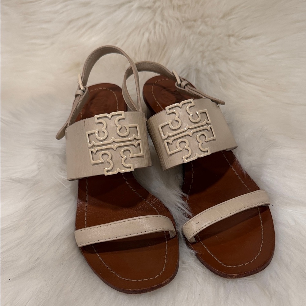 Tory Burch Beige and Brown Sandals